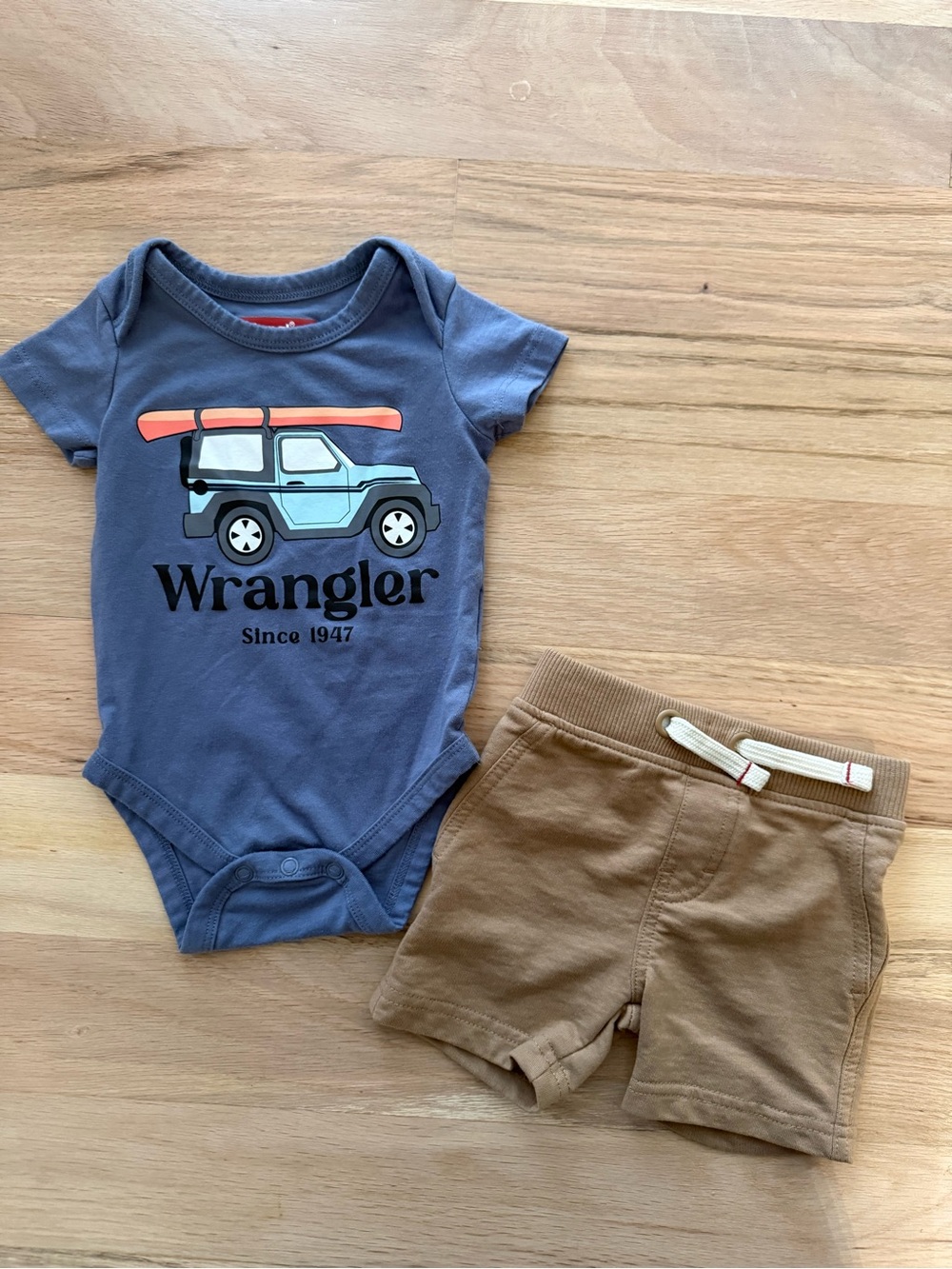 Wrangler Blue Graphic Onesie with Shorts